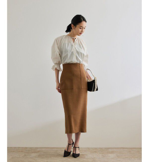 ROPE「リネンライク ポケット付きタイトスカート/イージーケア」|スカート|