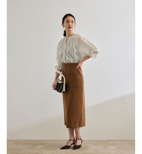 ROPE「リネンライク ポケット付きタイトスカート/イージーケア」|スカート|