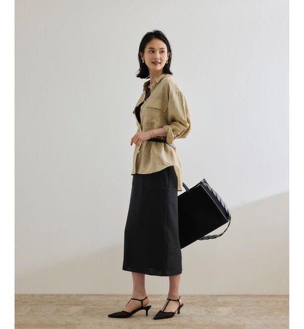 ROPE「リネンライク ポケット付きタイトスカート/イージーケア」|スカート|