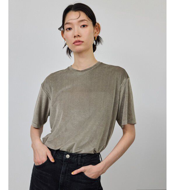 ROPE「シアーベロアTシャツ/イージーケア」|Tシャツ・カットソー|グレー(07)