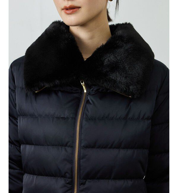 ROPE「サテンロング丈ダウンコート/イージーケア」|ダウン|