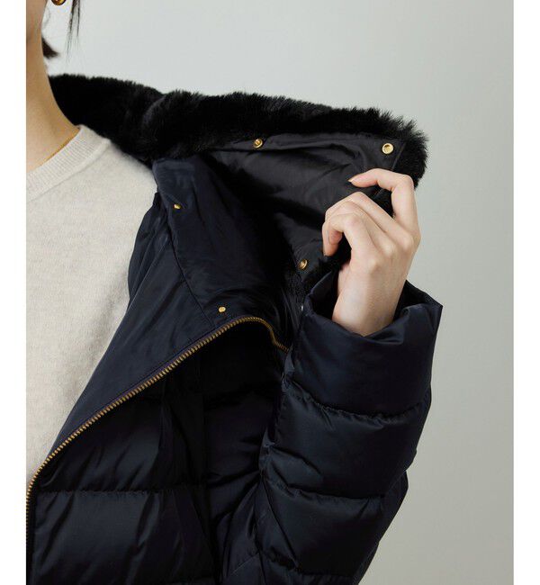 ROPE「サテンロング丈ダウンコート/イージーケア」|ダウン|