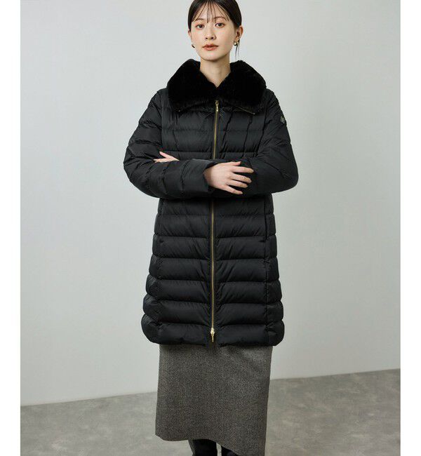 ROPE「サテンロング丈ダウンコート/イージーケア」|ダウン|