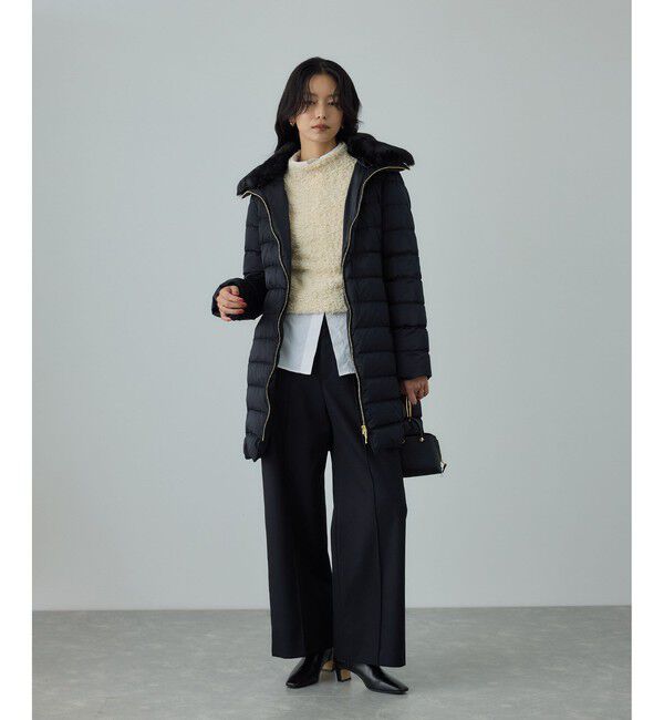 ROPE「サテンロング丈ダウンコート/イージーケア」|ダウン|