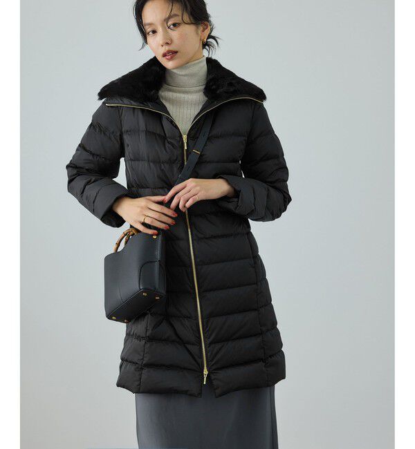 ROPE「サテンロング丈ダウンコート/イージーケア」|ダウン|