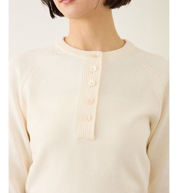 ROPE「ヘンリーネックラグランスリーブニットプルオーバー/イージーケア」|ニット・セーター|