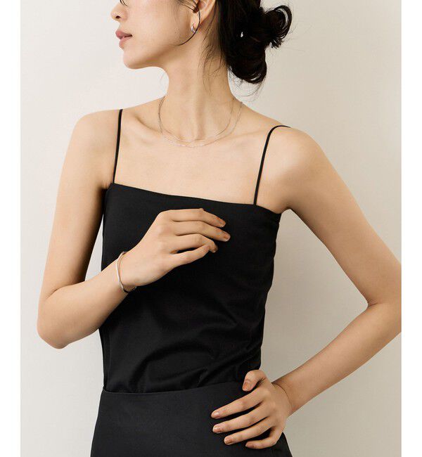 ROPE「【Lala Vie(ララヴィ)】別注カップ付きキャミソール(巾着付き)/イージーケア」|キャミソール|ブラック(01)
