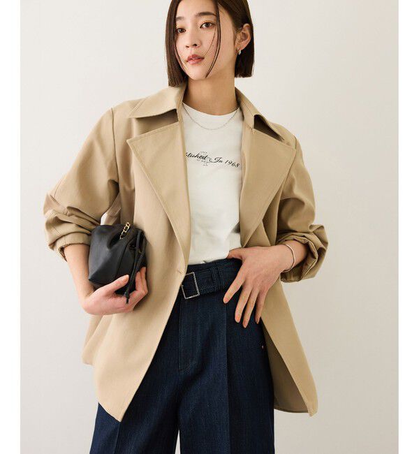 ROPE「【撥水加工】ライトミドル丈トレンチコート」|トレンチコート|ベージュ(27)