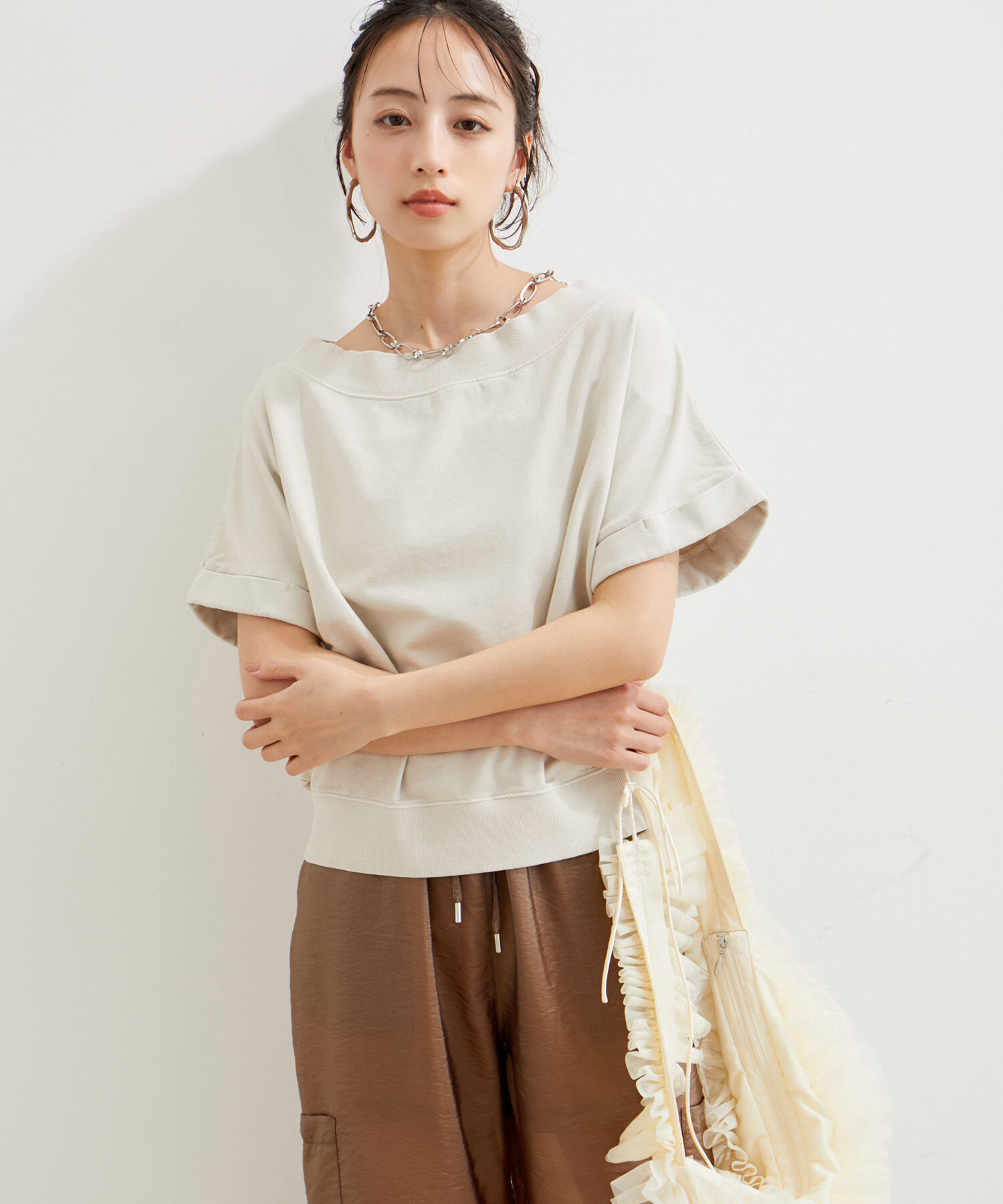 VIS「【洗える】ピグメント加工ワンショルプルオーバー」|Tシャツ・カットソー|