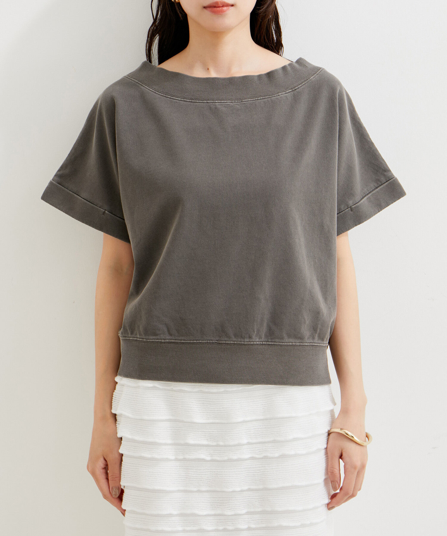 VIS「【洗える】ピグメント加工ワンショルプルオーバー」|Tシャツ・カットソー|