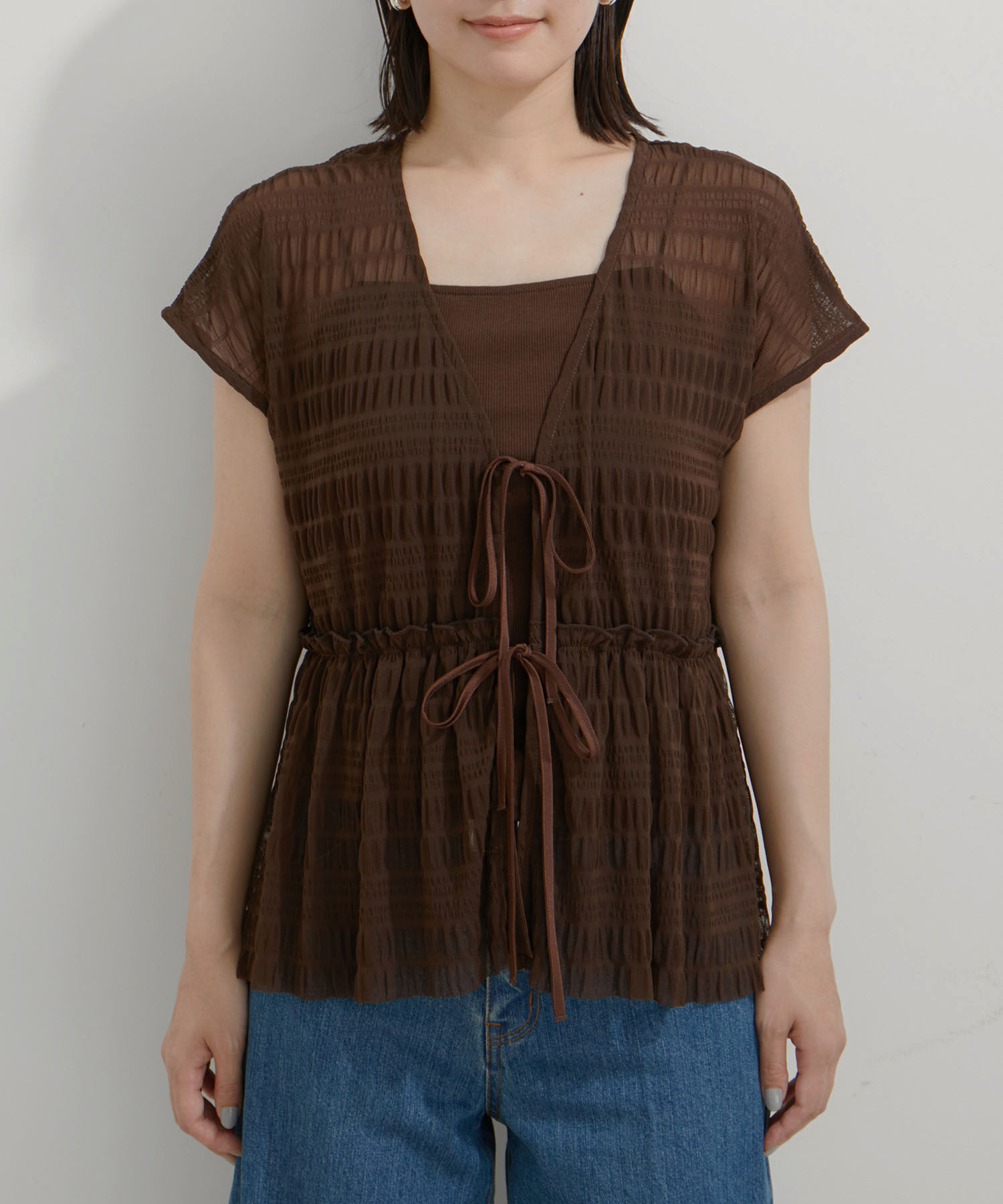 VIS「【SET】シャーリングカーデ&times;キャミアンサンブル【洗える】」|その他|