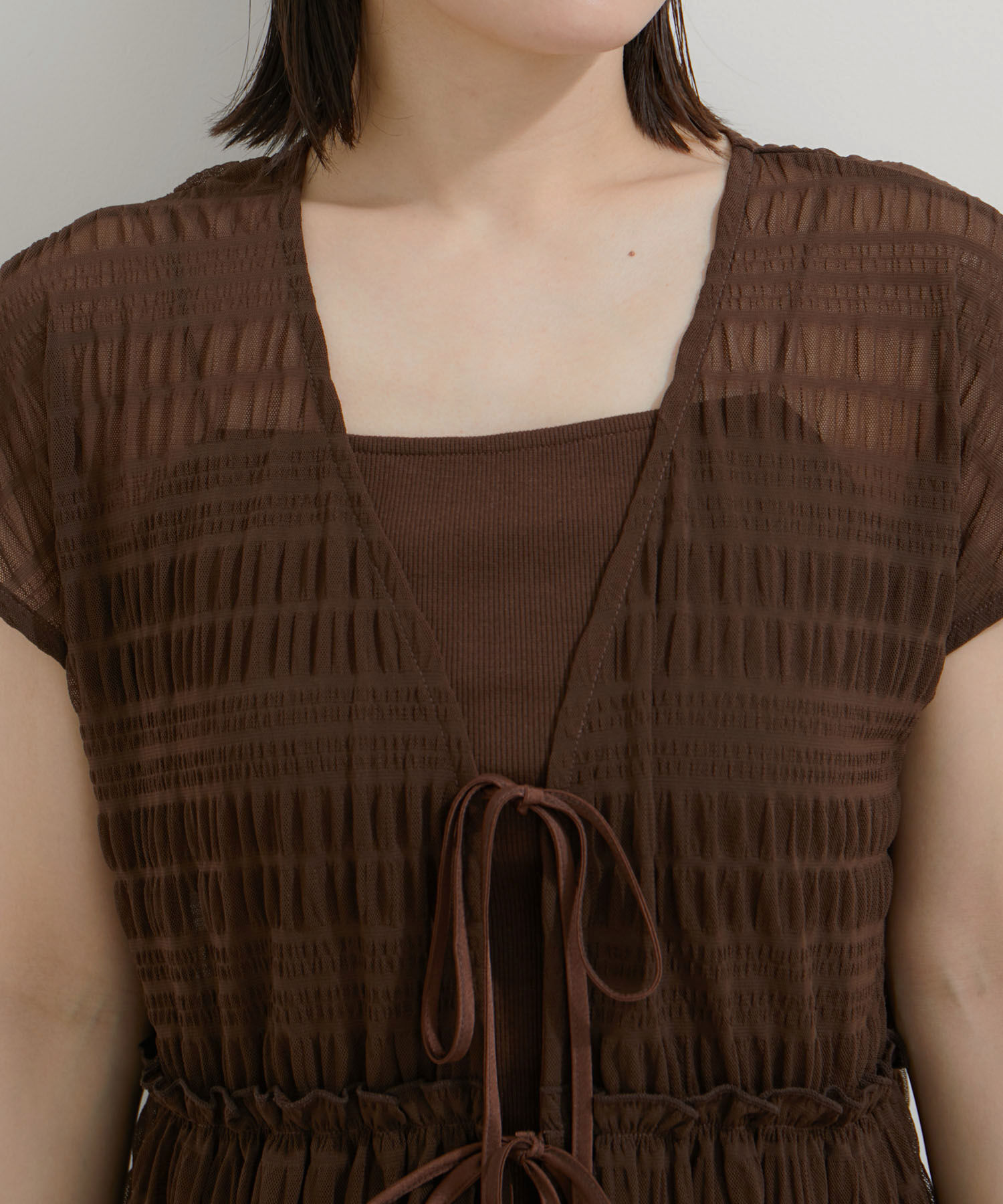 VIS「【SET】シャーリングカーデ&times;キャミアンサンブル【洗える】」|その他|