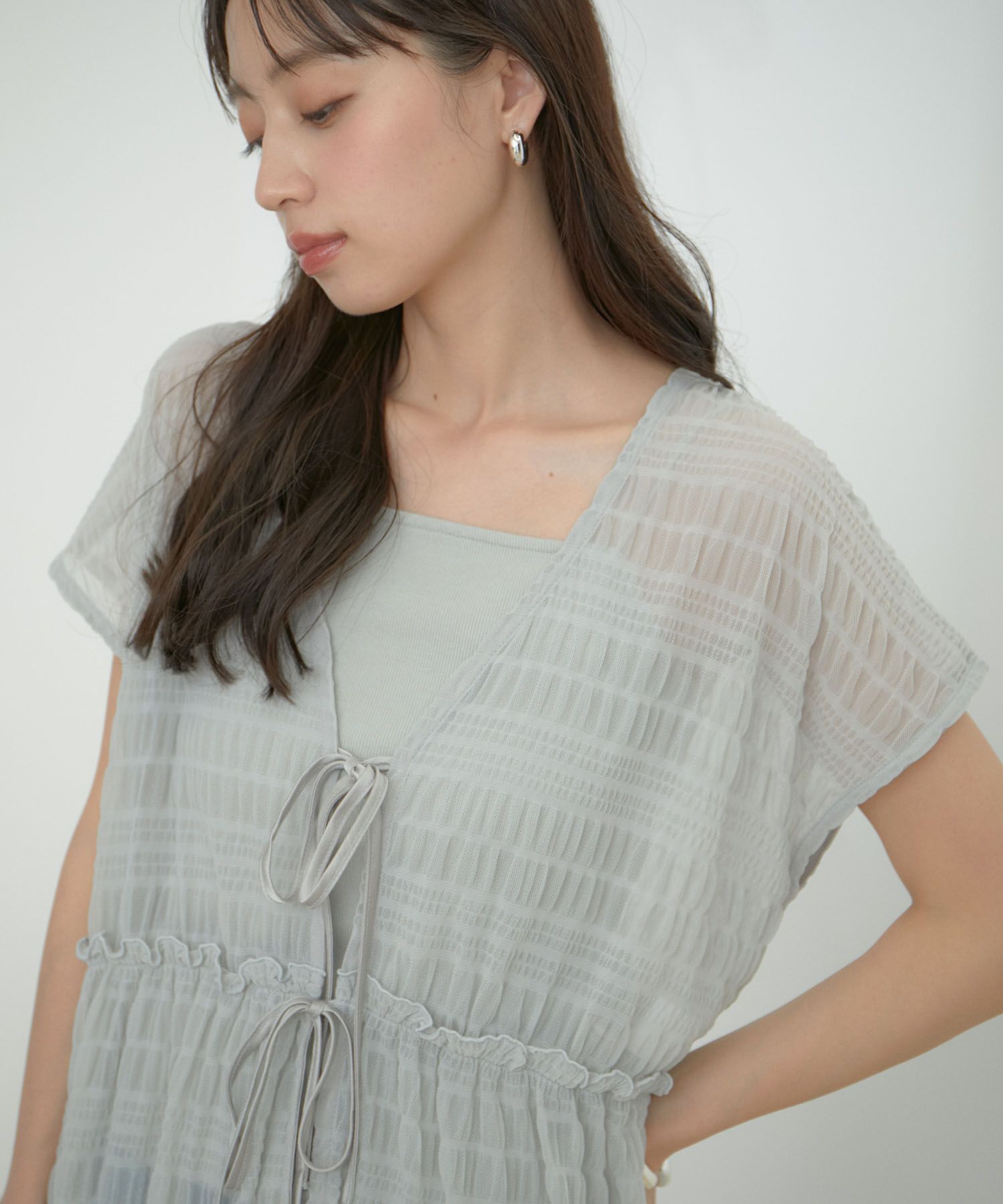 VIS「【SET】シャーリングカーデ&times;キャミアンサンブル【洗える】」|その他|