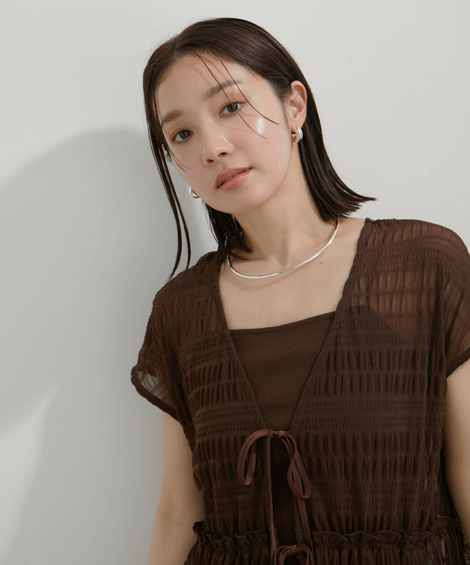 VIS「【SET】シャーリングカーデ&times;キャミアンサンブル【洗える】」|その他|