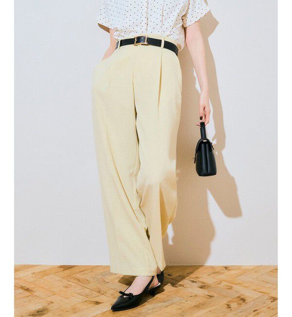 VIS「美easyリネンライクワイドパンツ/イージーケア・接触冷感・セットアップ対応」|スラックス|