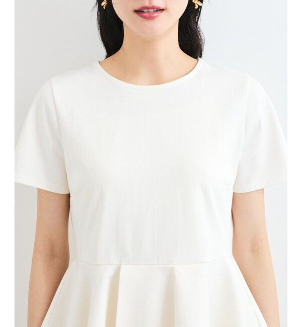 VIS「イレギュラーヘム異素材ドッキングペプラムプルオーバー」|Tシャツ・カットソー|