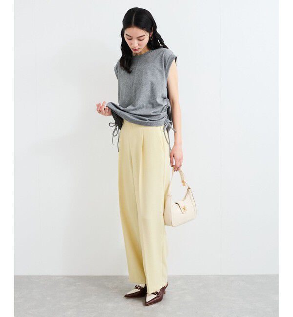 VIS「【WEB限定】サイドドロストシャーリングカットソー」|Tシャツ・カットソー|