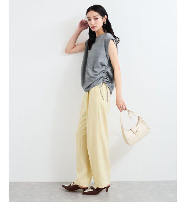 VIS「【WEB限定】サイドドロストシャーリングカットソー」|Tシャツ・カットソー|