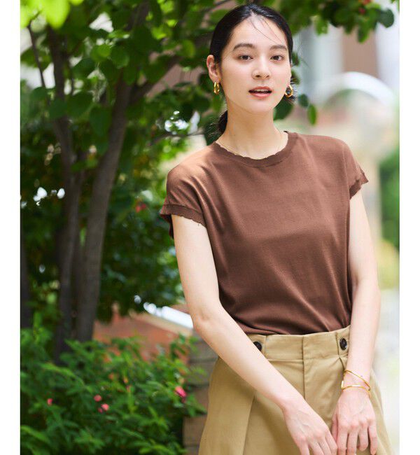 VIS「【WEB限定】パールフリルリブサマー半袖ニット」|ニット・セーター|