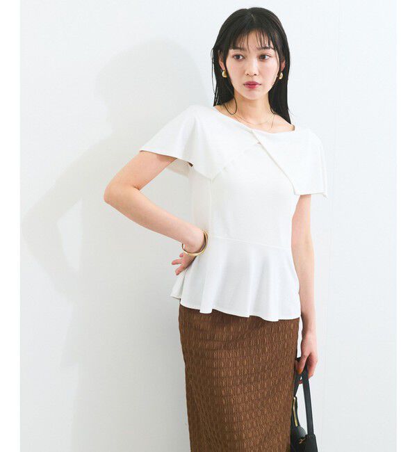 VIS「【WEB限定】ビッグカラーペプラムカットソー」|Tシャツ・カットソー|