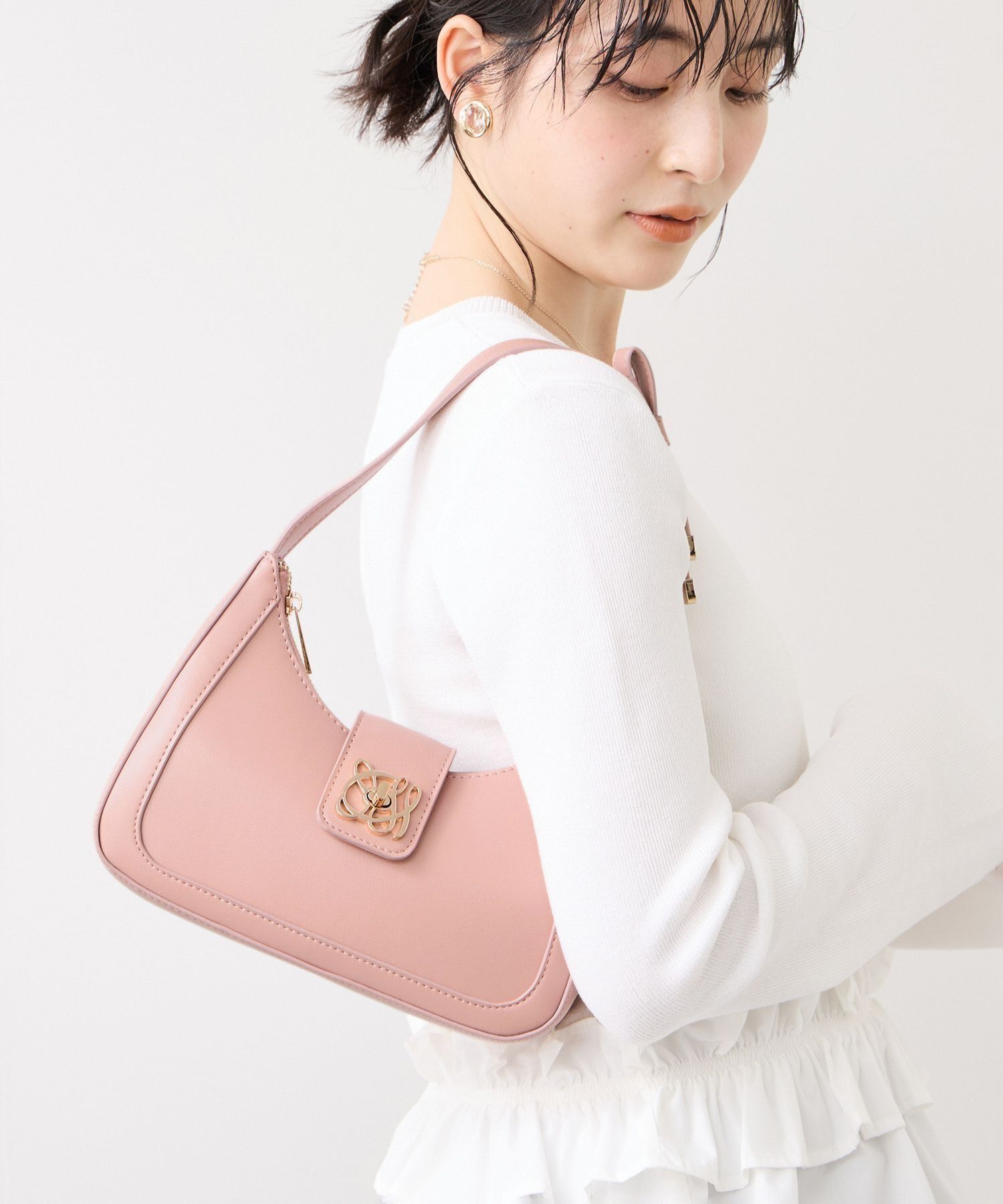 VIS「【180℃美人見え】ハンドルリボンワンショルダーバッグ」|ショルダー・メッセンジャー|