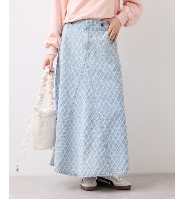 VIS「バックレースアップフレアデニムスカート/イージーケア」|スカート|