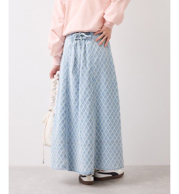 VIS「バックレースアップフレアデニムスカート/イージーケア」|スカート|