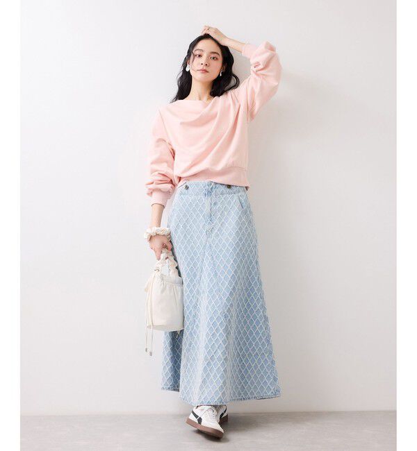 VIS「バックレースアップフレアデニムスカート/イージーケア」|スカート|