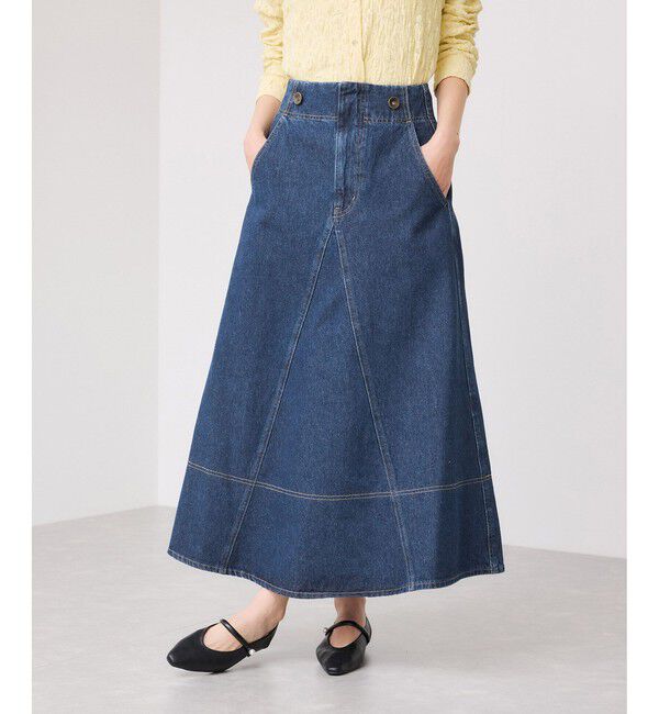 VIS「バックレースアップフレアデニムスカート/イージーケア」|スカート|