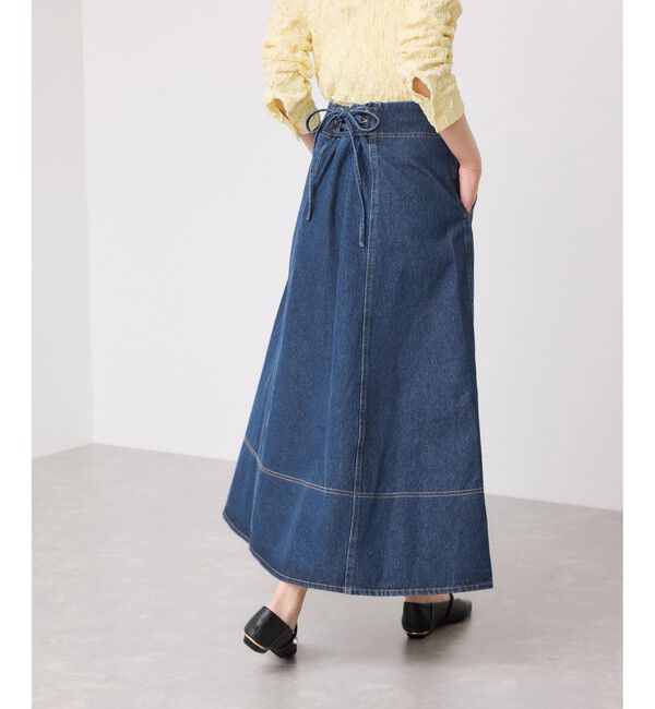 VIS「バックレースアップフレアデニムスカート/イージーケア」|スカート|