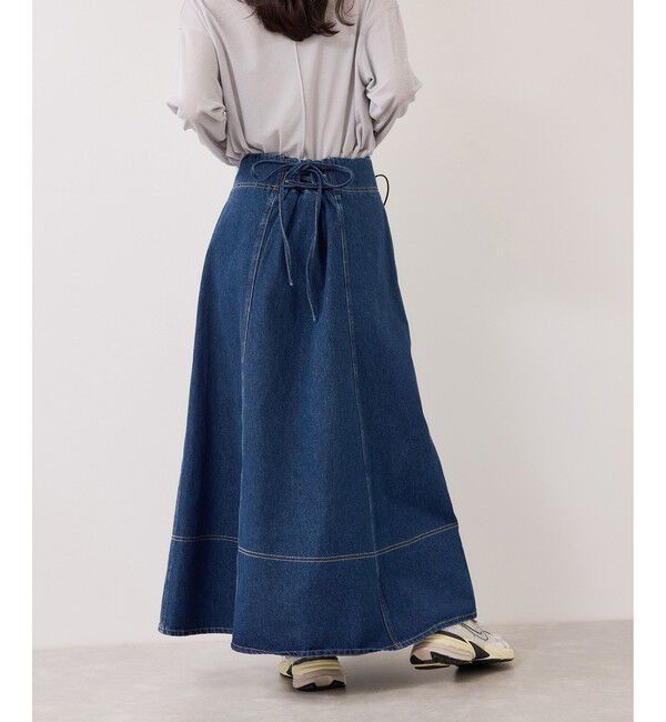 VIS「バックレースアップフレアデニムスカート/イージーケア」|スカート|