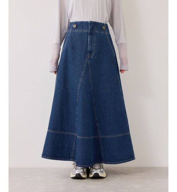 VIS「バックレースアップフレアデニムスカート/イージーケア」|スカート|