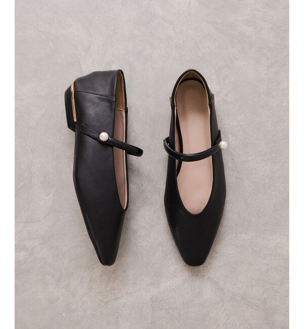 VIS「パールメリージェーンパンプス/バブーシュ」|パンプス|ブラック(01)