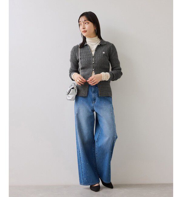 VIS「ポロ衿ケーブルカーディガン」|カーディガン|