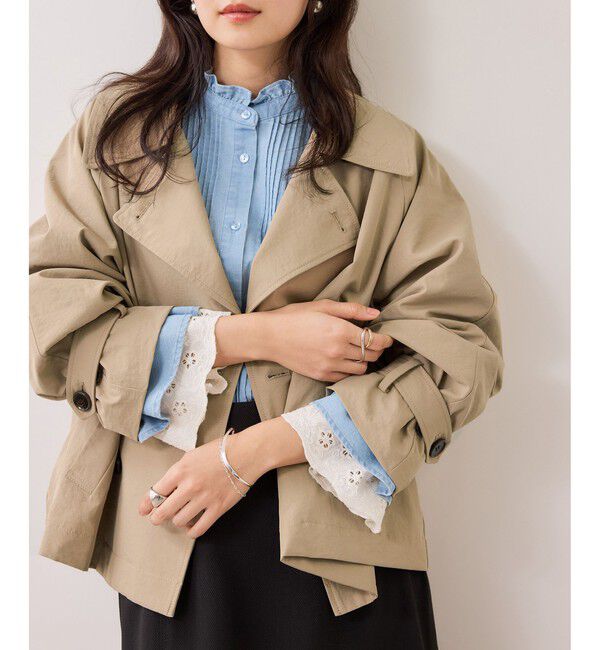 VIS「ショートトレンチコート/UVケア・撥水・花粉ガード」|トレンチコート|