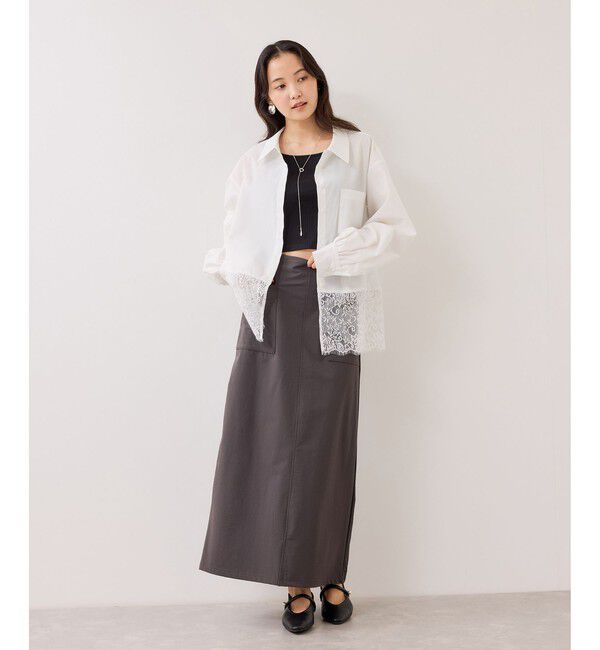 VIS「裾レースドッキングシャツ」|シャツ・ブラウス|