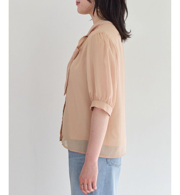 VIS「ラメ楊柳ボウタイブラウス」|シャツ・ブラウス|