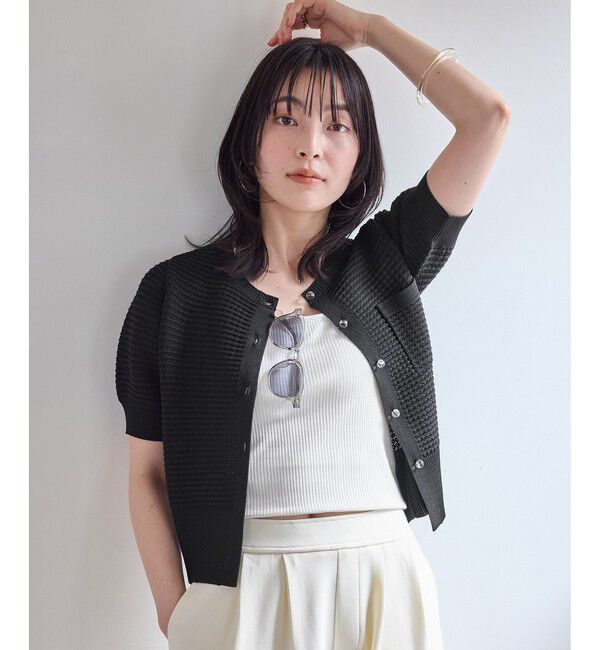 VIS「クルーネックコンパクトカーディガン/イージーケア」|カーディガン|