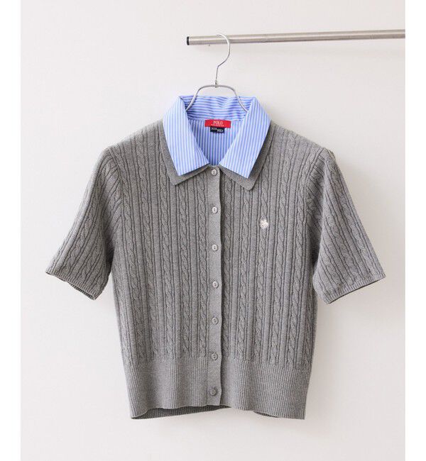 VIS「【POLO BCS】VIS別注ケーブルドッキング衿付きカーディガン」|カーディガン|