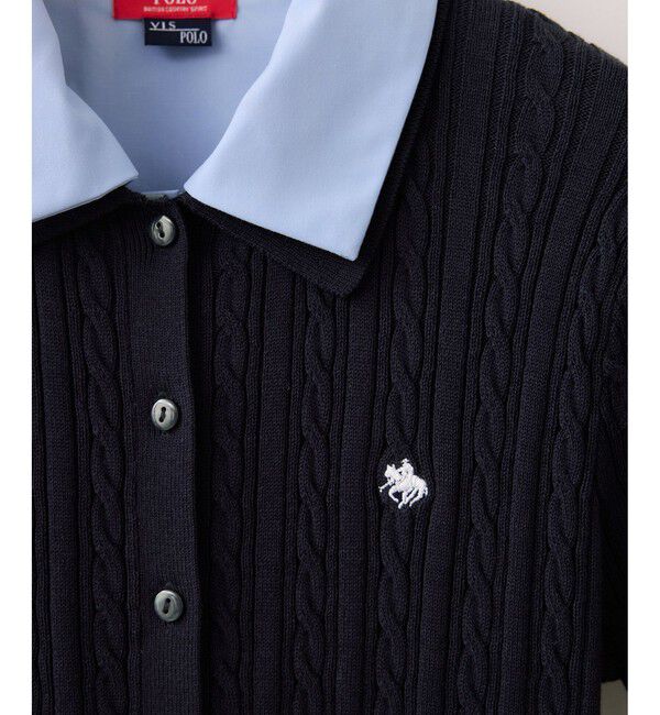 VIS「【POLO BCS】VIS別注ケーブルドッキング衿付きカーディガン」|カーディガン|