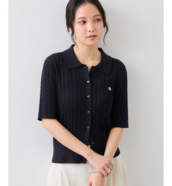 VIS「【POLO BCS】VIS別注ケーブルドッキング衿付きカーディガン」|カーディガン|