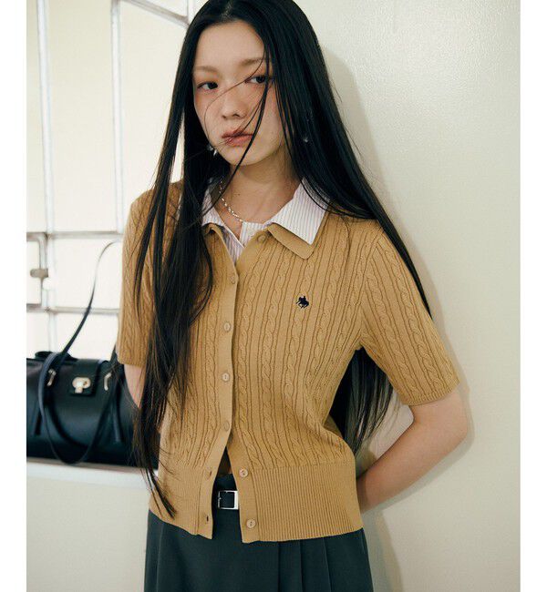 VIS「【POLO BCS】VIS別注ケーブルドッキング衿付きカーディガン」|カーディガン|