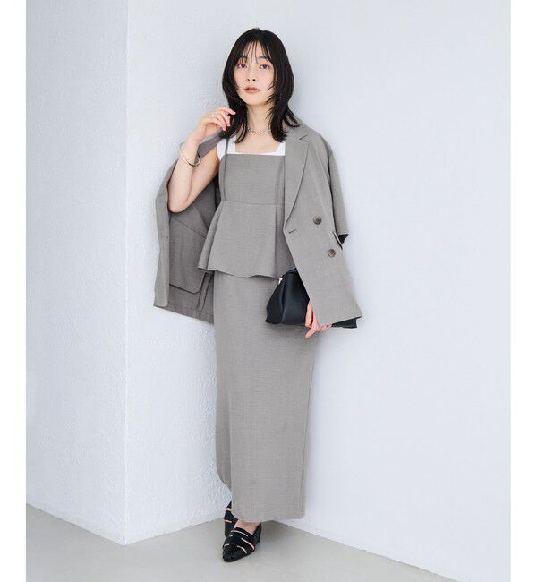 VIS「美easyリネンライクハーフスリーブダブルジャケット/イージーケア・接触冷感・セットアップ対応」|テーラードジャケット|