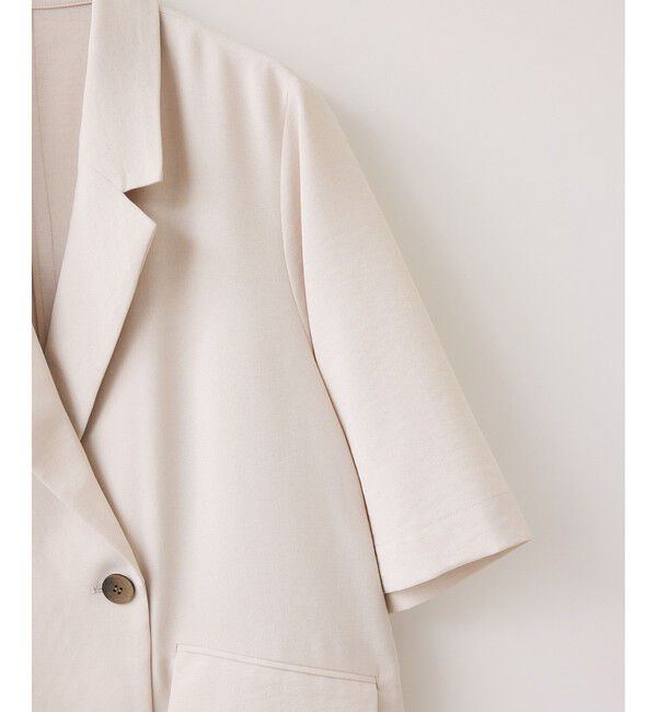 VIS「美easyリネンライクハーフスリーブダブルジャケット/イージーケア・接触冷感・セットアップ対応」|テーラードジャケット|