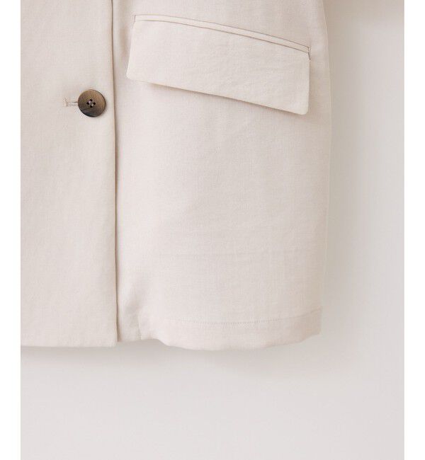 VIS「美easyリネンライクハーフスリーブダブルジャケット/イージーケア・接触冷感・セットアップ対応」|テーラードジャケット|