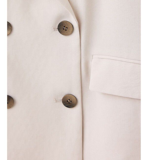 VIS「美easyリネンライクハーフスリーブダブルジャケット/イージーケア・接触冷感・セットアップ対応」|テーラードジャケット|