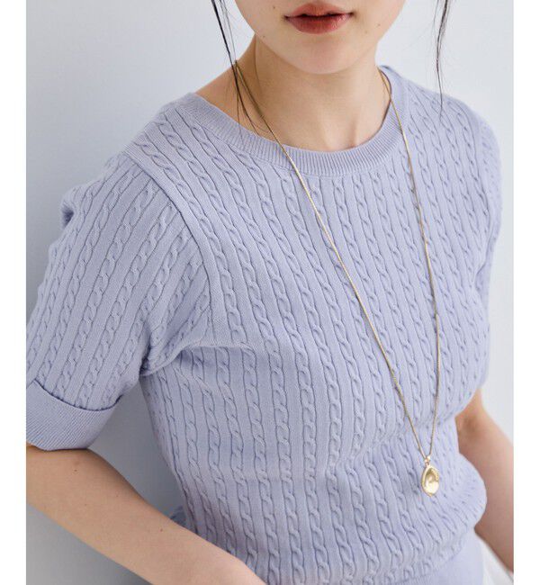 VIS「レイヤードケーブルハーフスリーブニット」|ニット・セーター|