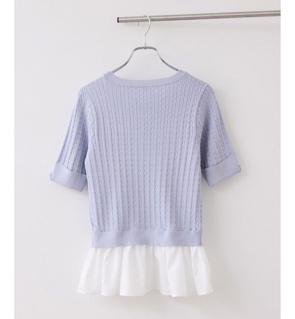 VIS「レイヤードケーブルハーフスリーブニット」|ニット・セーター|