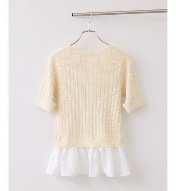 VIS「レイヤードケーブルハーフスリーブニット」|ニット・セーター|