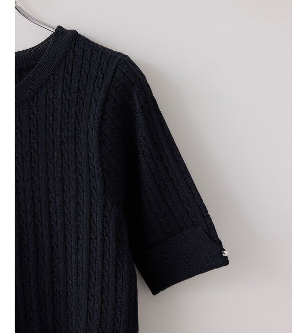 VIS「レイヤードケーブルハーフスリーブニット」|ニット・セーター|